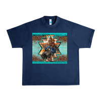 Navy western rodeo bullfighter Aztec leopard turquoise Urban Heavy Tee - BarkalooDesign