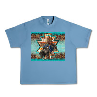 Pebble Blue western rodeo bullfighter Aztec leopard turquoise Urban Heavy Tee - BarkalooDesign