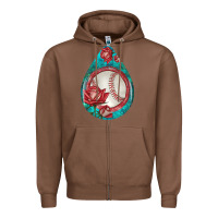 Chestnut baseball and western roses teardrop  7 Zipper Hoodie - BundleAndBundleShop
