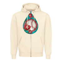 Sandshell baseball and western roses teardrop  7 Zipper Hoodie - BundleAndBundleShop