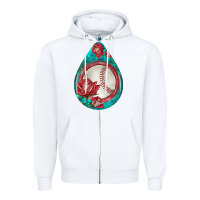 White baseball and western roses teardrop  7 Zipper Hoodie - BundleAndBundleShop