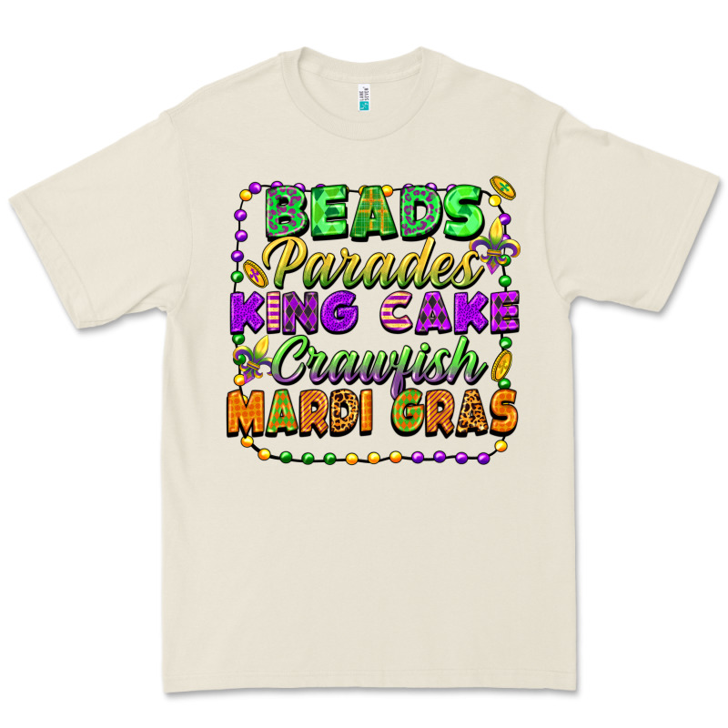 Beads Parades King Cake Crawfish Mardi Gras Premium Tee by FaDigitalArtStudio | Teevron