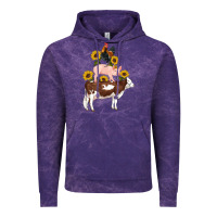 Cloud Purple western farm life cow pig rooster with sunflowers Vintage Hoodie - Artiststas