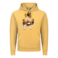 Vintage Mustard western farm life cow pig rooster with sunflowers Vintage Hoodie - Artiststas