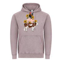 Vintage Zinc western farm life cow pig rooster with sunflowers Vintage Hoodie - Artiststas