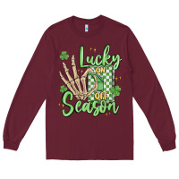 Burgundy lucky season Long Sleeve Tee - MaliasSmallBusiness