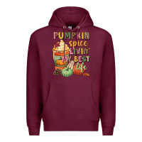 Burgundy Pumpkin spice livin' my best life Premium Hoodie - NancyCooperArtShop