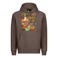 Coffee Pumpkin spice livin' my best life Premium Hoodie - NancyCooperArtShop