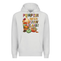 Dove Grey Pumpkin spice livin' my best life Premium Hoodie - NancyCooperArtShop