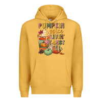 Mustard Pumpkin spice livin' my best life Premium Hoodie - NancyCooperArtShop