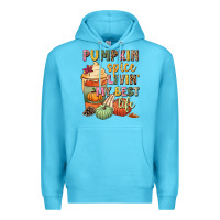 Ocean Blue Pumpkin spice livin' my best life Premium Hoodie - NancyCooperArtShop