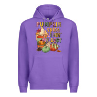 Purple Pumpkin spice livin' my best life Premium Hoodie - NancyCooperArtShop