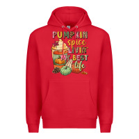 Red Pumpkin spice livin' my best life Premium Hoodie - NancyCooperArtShop