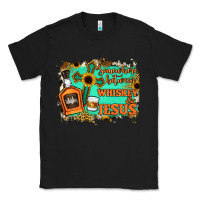 Black Somewhere Between Whiskey and Jesus Classic Tee - Jasminsmagicworld