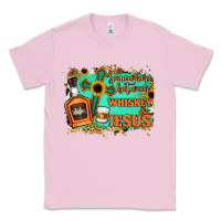 Bubblegum Pink Somewhere Between Whiskey and Jesus Classic Tee - Jasminsmagicworld