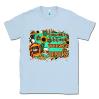 Dusty Blue Somewhere Between Whiskey and Jesus Classic Tee - Jasminsmagicworld