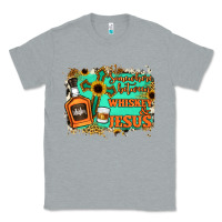 Heather Grey Somewhere Between Whiskey and Jesus Classic Tee - Jasminsmagicworld