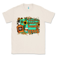 Natural Somewhere Between Whiskey and Jesus Classic Tee - Jasminsmagicworld