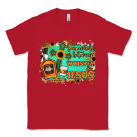 Red Somewhere Between Whiskey and Jesus Classic Tee - Jasminsmagicworld