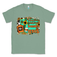Sage Somewhere Between Whiskey and Jesus Classic Tee - Jasminsmagicworld