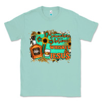 Seafoam Somewhere Between Whiskey and Jesus Classic Tee - Jasminsmagicworld