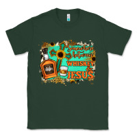 Sports Green Somewhere Between Whiskey and Jesus Classic Tee - Jasminsmagicworld