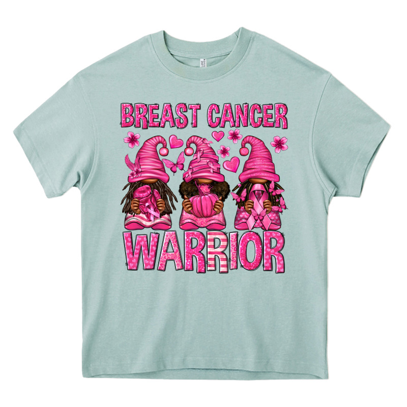 Breast Cancer Warrior Afro Gnomes Heavy Core Tee by texasbilliewilder | Teevron