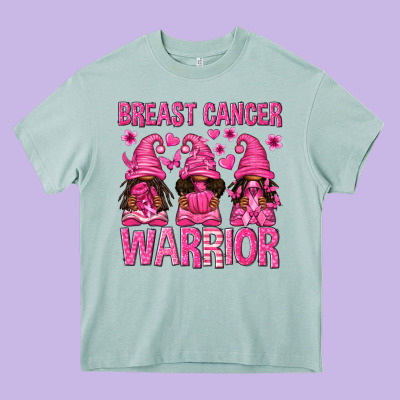 Breast Cancer Warrior Afro Gnomes Heavy Core Tee Designed By Texasbilliewilder