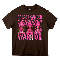 Chocolate Brown Breast Cancer Warrior Afro Gnomes Heavy Core Tee - texasbilliewilder