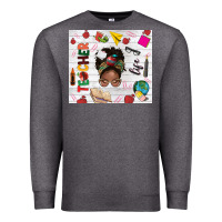 Charcoal Heather afro teacher life Premium Sweatshirt - NancyCooperArtShop