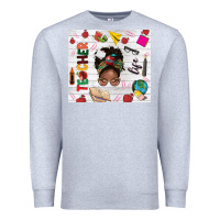 Heather Grey afro teacher life Premium Sweatshirt - NancyCooperArtShop