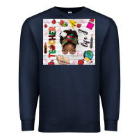 Navy afro teacher life Premium Sweatshirt - NancyCooperArtShop