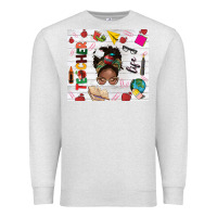 Oatmeal Heather afro teacher life Premium Sweatshirt - NancyCooperArtShop