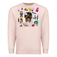 Pale Pink afro teacher life Premium Sweatshirt - NancyCooperArtShop