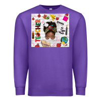 Purple afro teacher life Premium Sweatshirt - NancyCooperArtShop