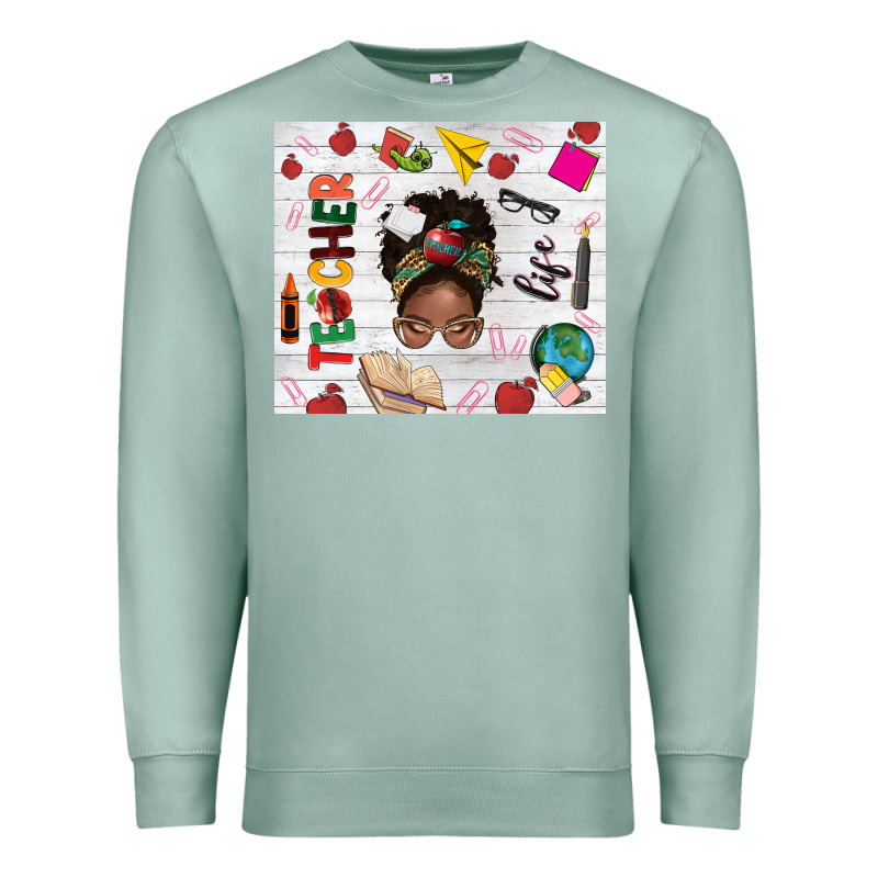 Afro Teacher Life Premium Sweatshirt by NancyCooperArtShop | Teevron