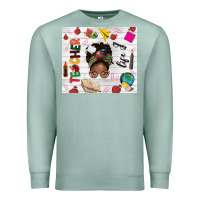Seafoam afro teacher life Premium Sweatshirt - NancyCooperArtShop