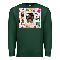 Sports Green afro teacher life Premium Sweatshirt - NancyCooperArtShop