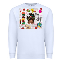 White afro teacher life Premium Sweatshirt - NancyCooperArtShop