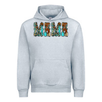 Heather Grey Mama Turquoise Tooled Urban Hoodie - CowCowDesign