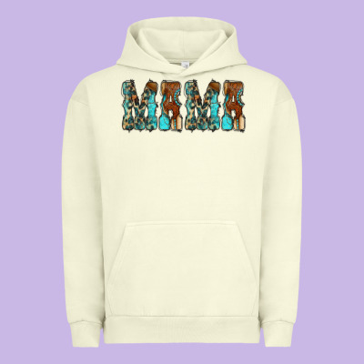 Mama Turquoise Tooled Urban Hoodie Designed By Cowcowdesign