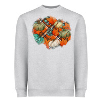 Heather Grey fall autumn patches Heavyweight Sweatshirt - Jasminsmagicworld