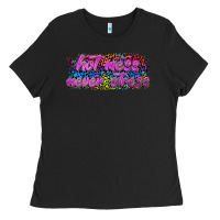 Black hot mess never stress Ladies Tee - texasbilliewilder