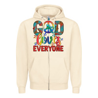 Sandshell Lgbtq God Loves Everyone With Unicorn Zipper Hoodie - BundleAndBundleShop