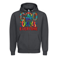 Smoke Lgbtq God Loves Everyone With Unicorn Zipper Hoodie - BundleAndBundleShop