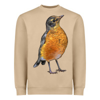 Mushroom American Robin Bird Heavyweight Sweatshirt - LillyAllenDesigns