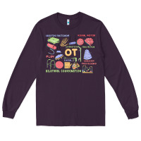 Plum biliteral coordintiom Long Sleeve Tee - MaliasSmallBusiness