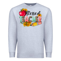 Heather Grey blessed teacher Premium Sweatshirt - NancyCooperArtShop