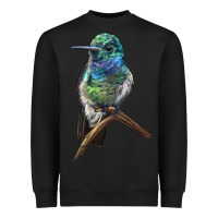 Black Ruby Throcuted Hummingbird Heavyweight Sweatshirt - LillyAllenDesigns