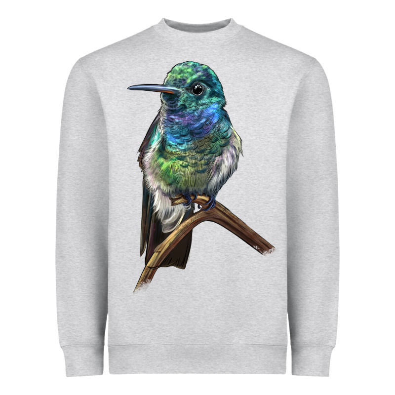 Ruby Throcuted Hummingbird Heavyweight Sweatshirt by LillyAllenDesigns | Teevron